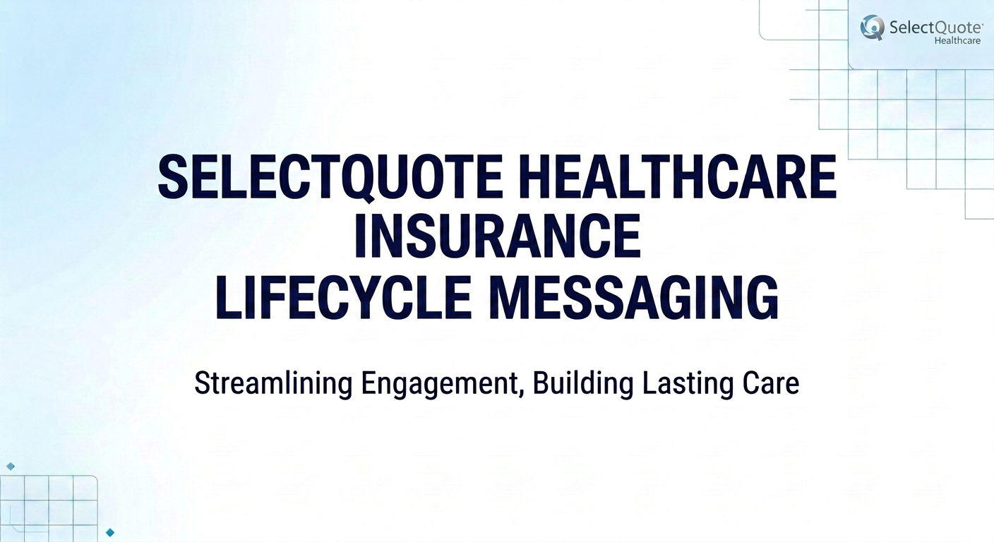 SelectQuote Healthcare Insurance Lifecycle Messaging with subtitle Streamlining Engagement, Building Lasting Care